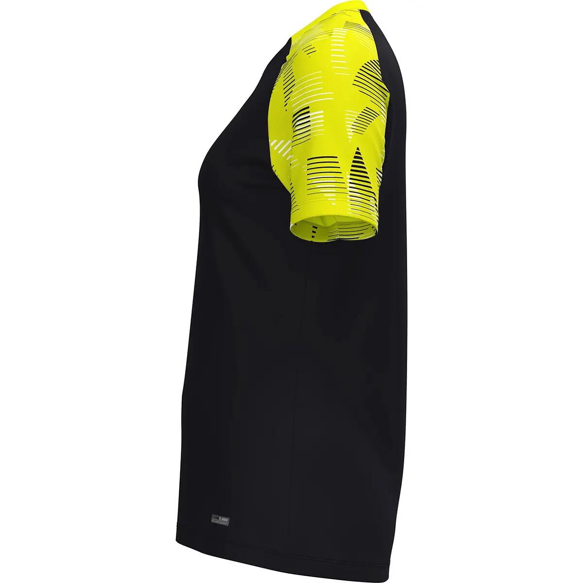 T-shirt sport - Fitness - Femmes - Légère, résistante - Sonic - Noir/Jaune fluo 3/5