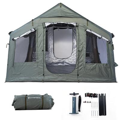 Opblaasbare kampeertent, grote draagbare tent 8 m² met luchtpomp