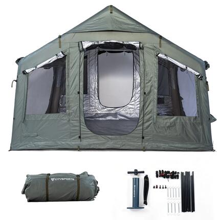 Tente de Camping Gonflable, Grande Tente Portable 8 m² avec Pompe à Air