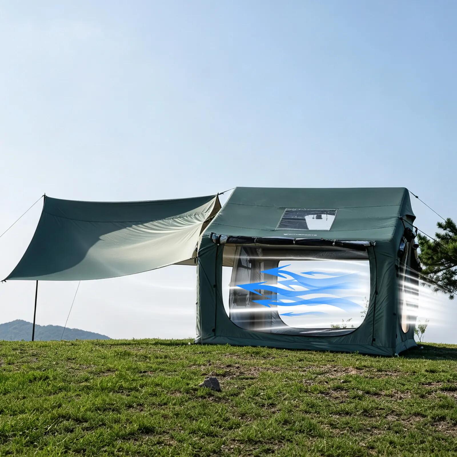 Opblaasbare Kampeertent, Grote Draagbare Tent 8 m² met Luchtpomp 3/7