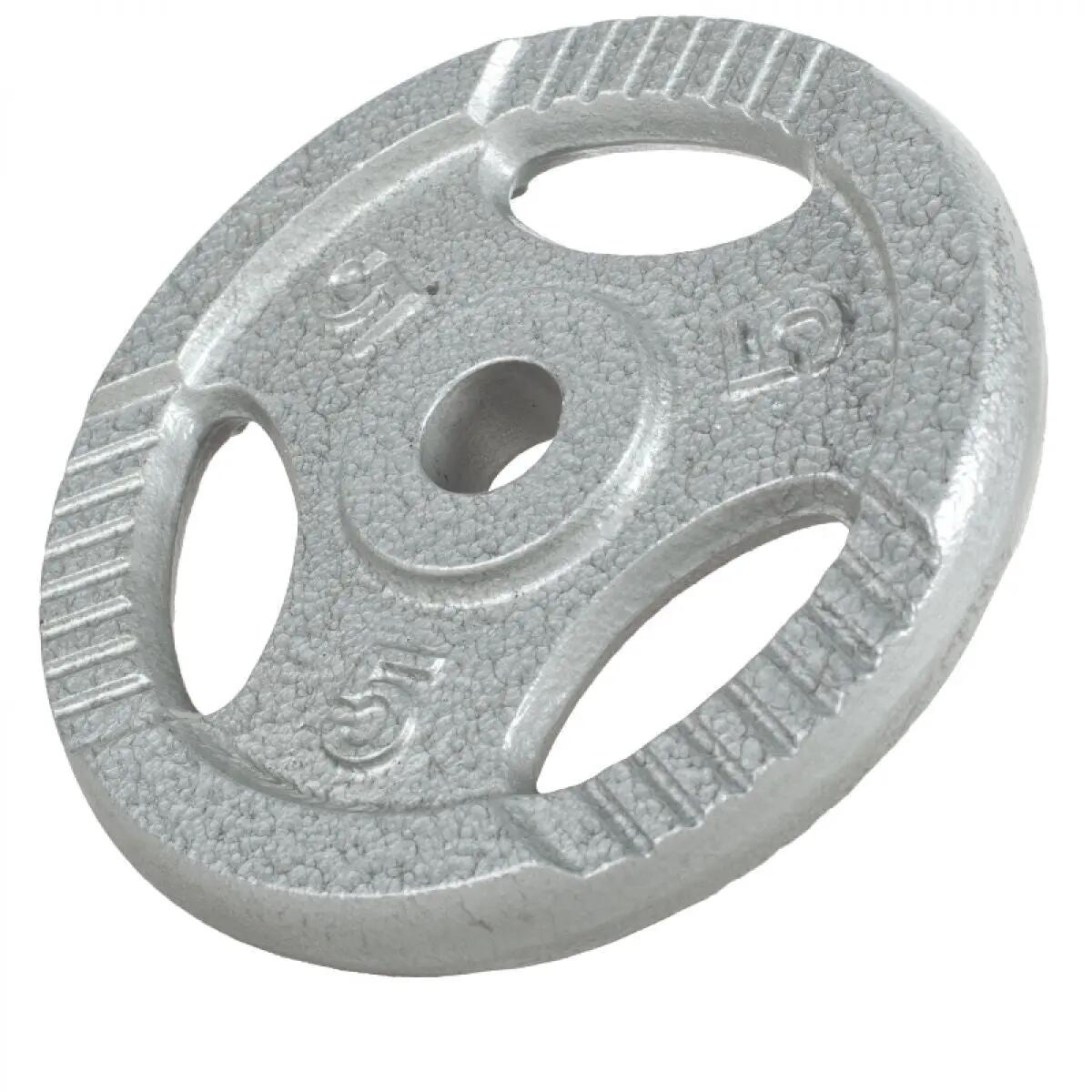 Hantelscheibenset Gusseisen Gripper Silber 30 kg - 2 x 5 - 2 x 10 kg 6/7
