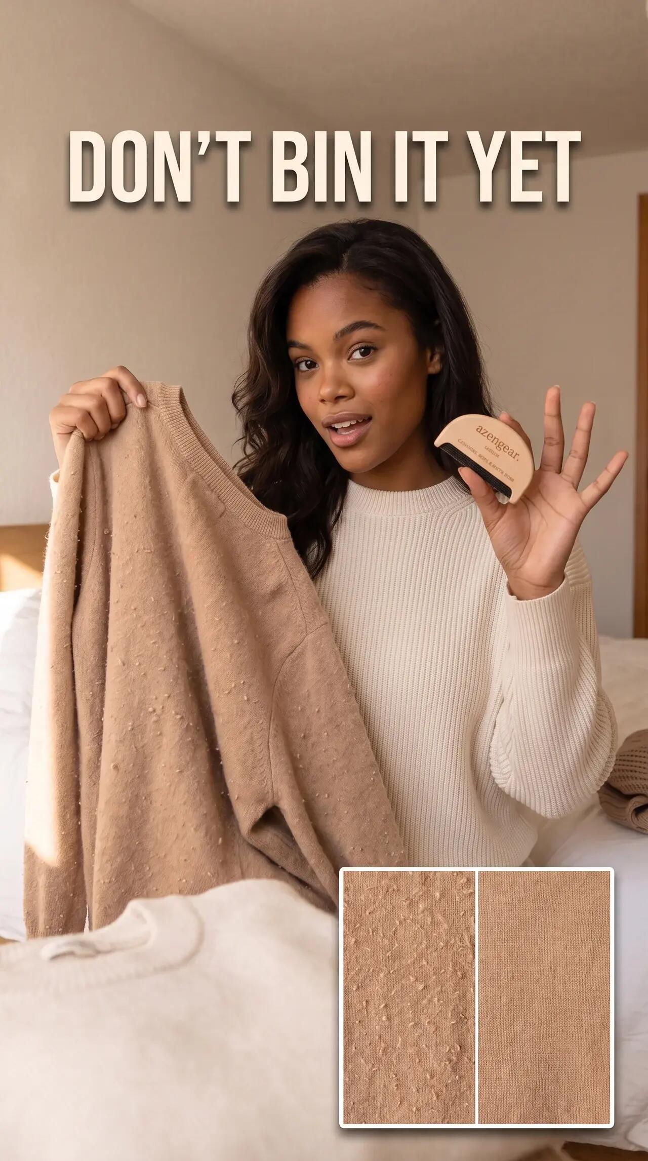 Pettine per cashmere e levapelucchi per maglioni e maglieria 7/10