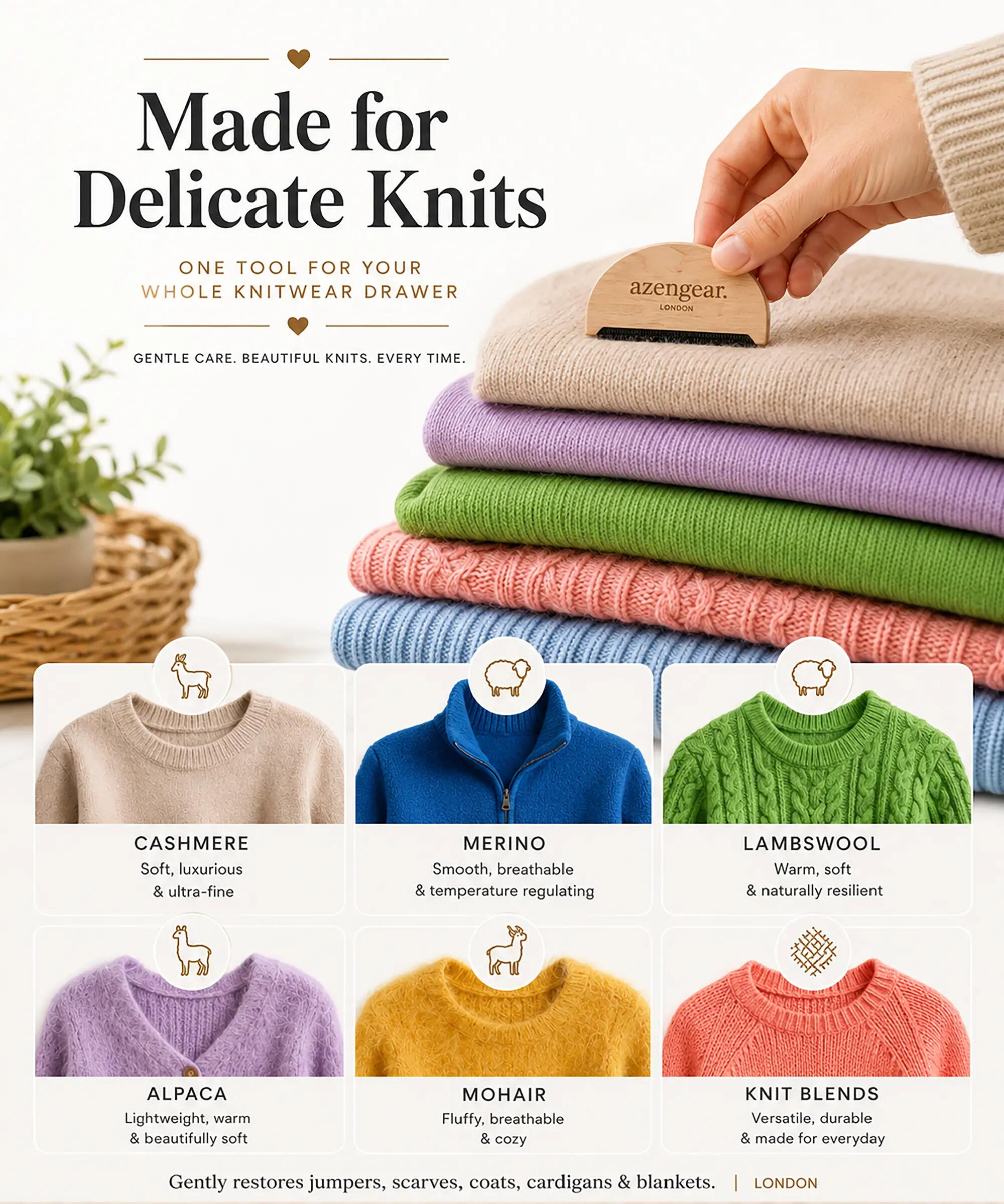 Pettine per cashmere e levapelucchi per maglioni e maglieria 3/10