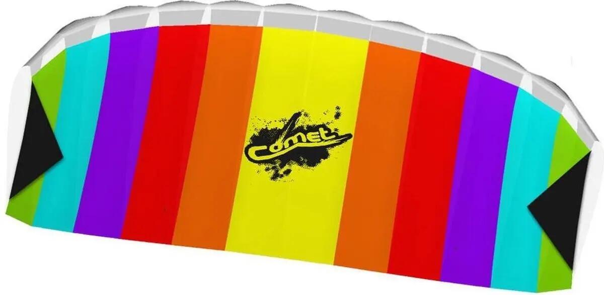 Ailes de traction 2 lignes sur poignées - PowerKites-  Comète arc-en-ciel 8/8