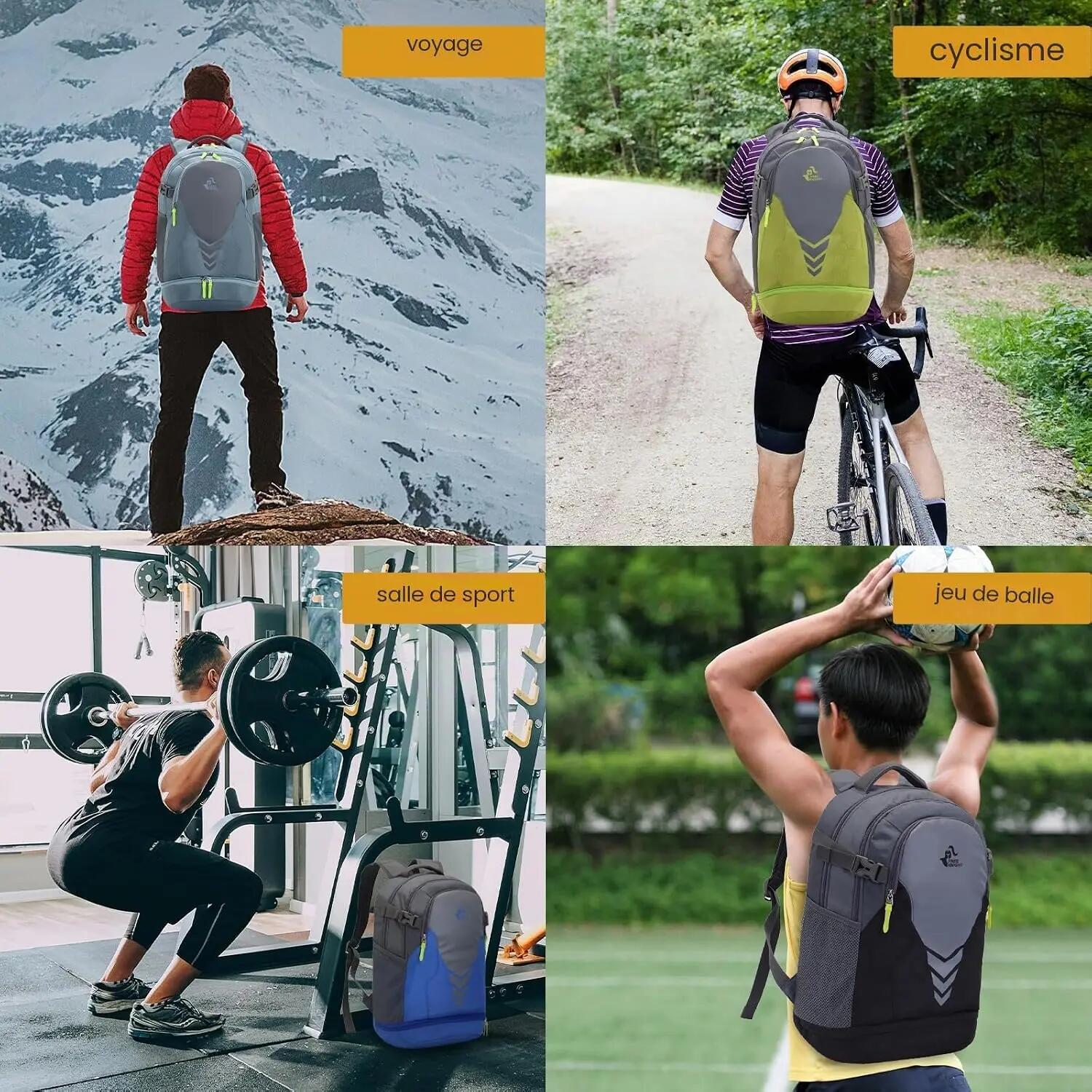 Mixte Basketball Sac à dos 35L léger compartiment ballon GymMax 3/3