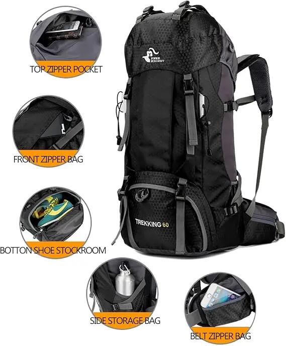 Mixte Randonnée Sac à dos 60L étanche couvre-pluie TrekMax 2/3