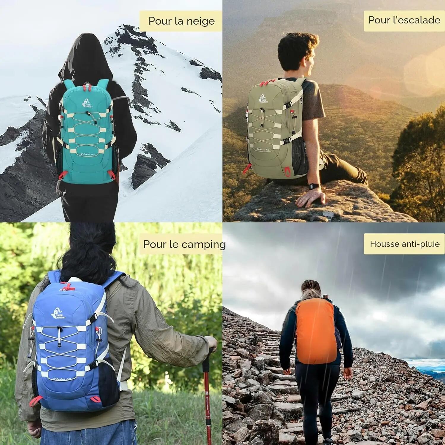 Mixte Randonnée Sac à dos 40L étanche couvre-pluie SportMax 3/3