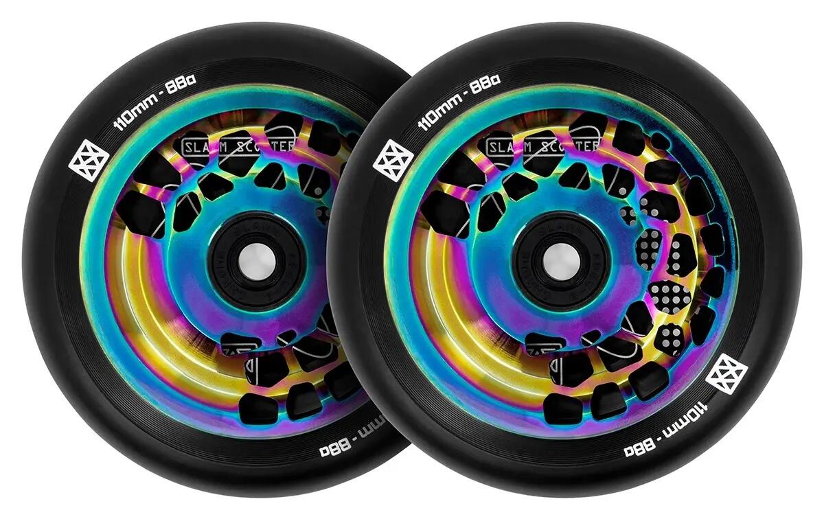 Slamm Neochrome 110mm Split Core Stuntstep Wheels set van 2 stuks 6/6