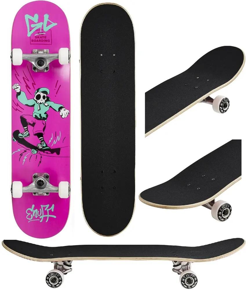 Enuff Skully 7.25 "x29.5" Skateboard rosa / bianco 5/5