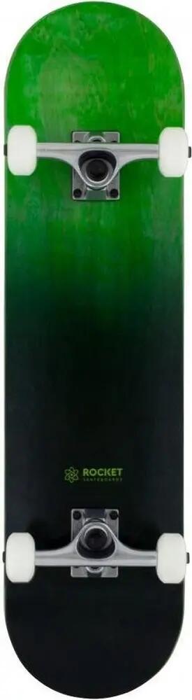 Rocket Skateboard - Double dipped Black Green 8" 5/5