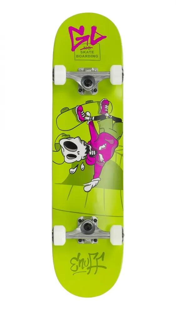Skate Enuff Skully 7.25"x29.5" Vert/Blanc 7/7