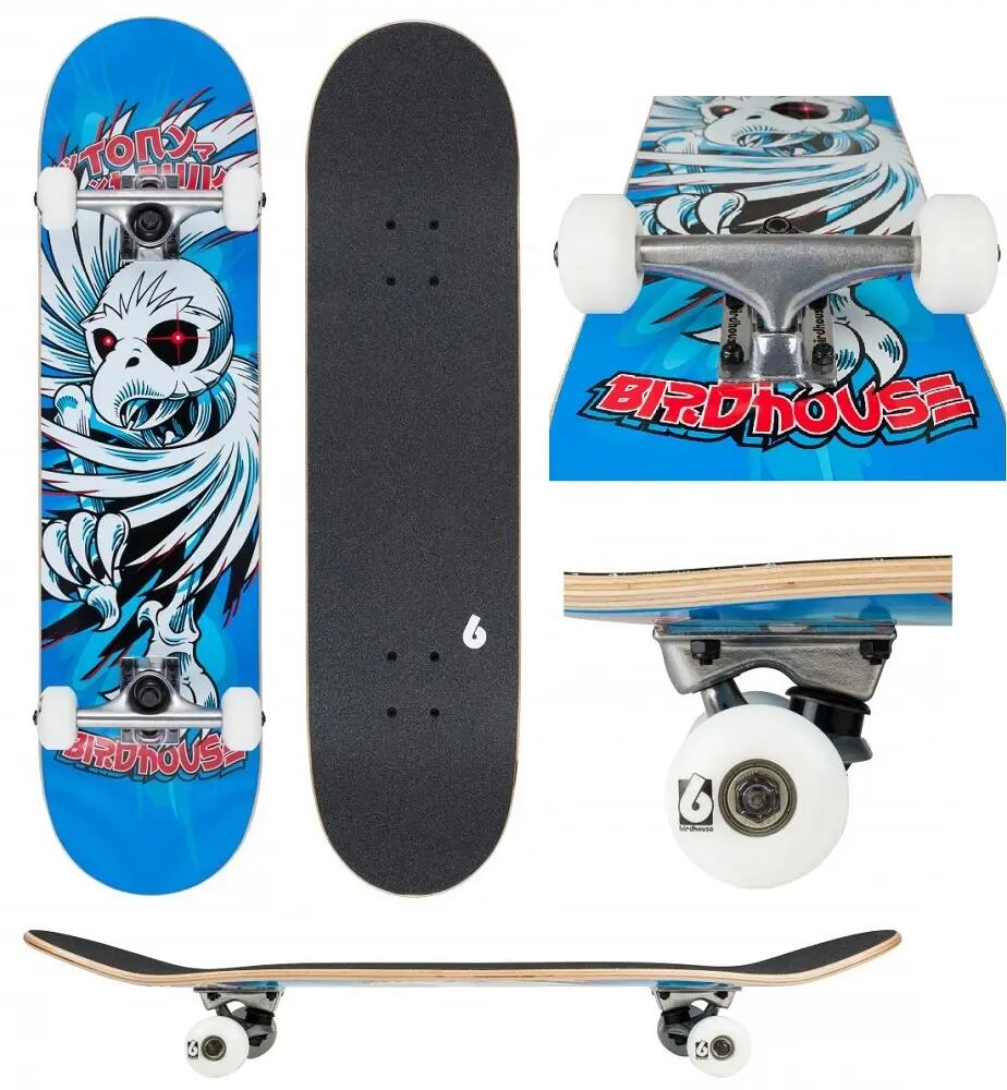 Birdhouse Stage 1 Hawk Spiral blue 7.75" Skateboard 6/6