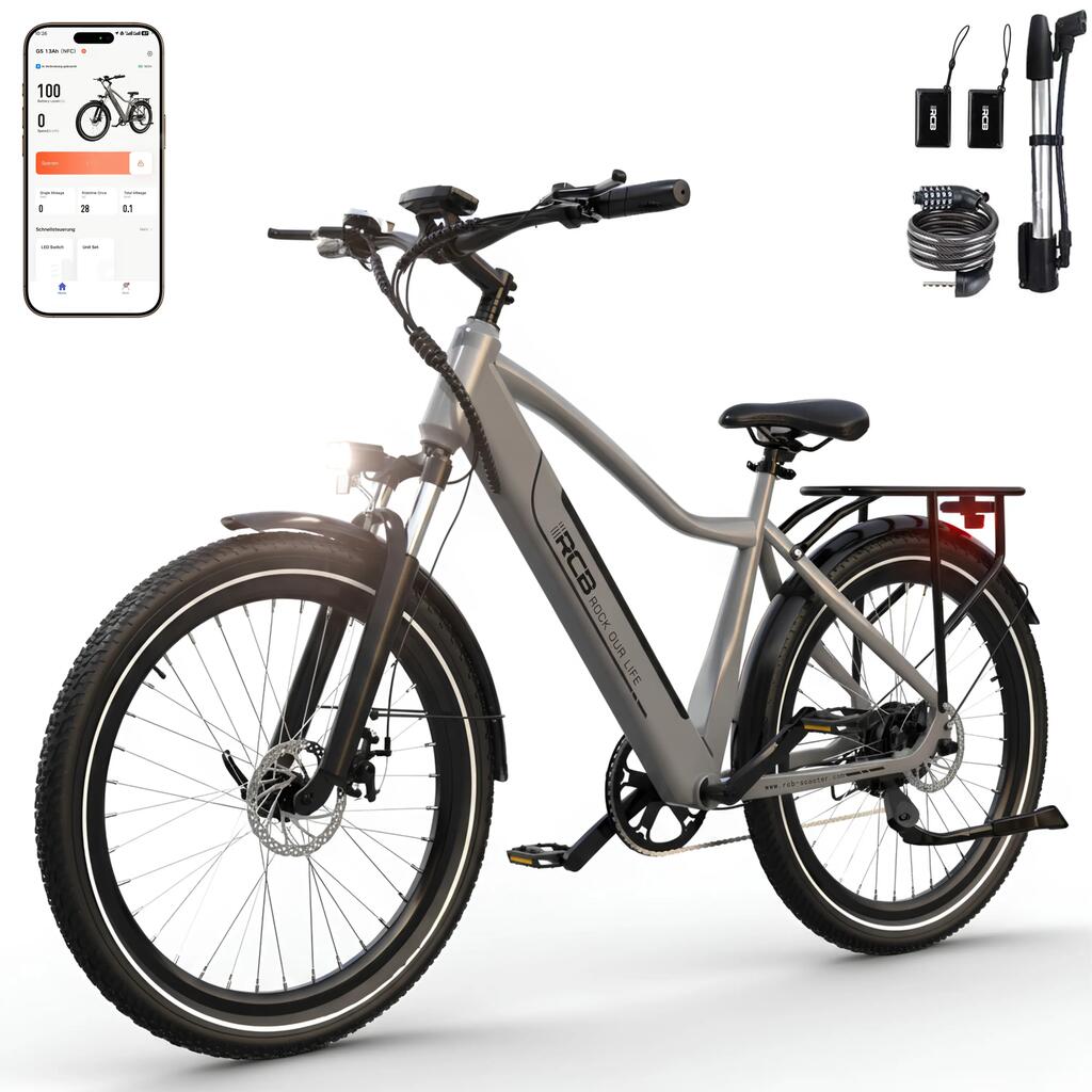 Electric Trekking Bike G5 27.5", Torque Sensor, APP & NFC, 60–120km Range
