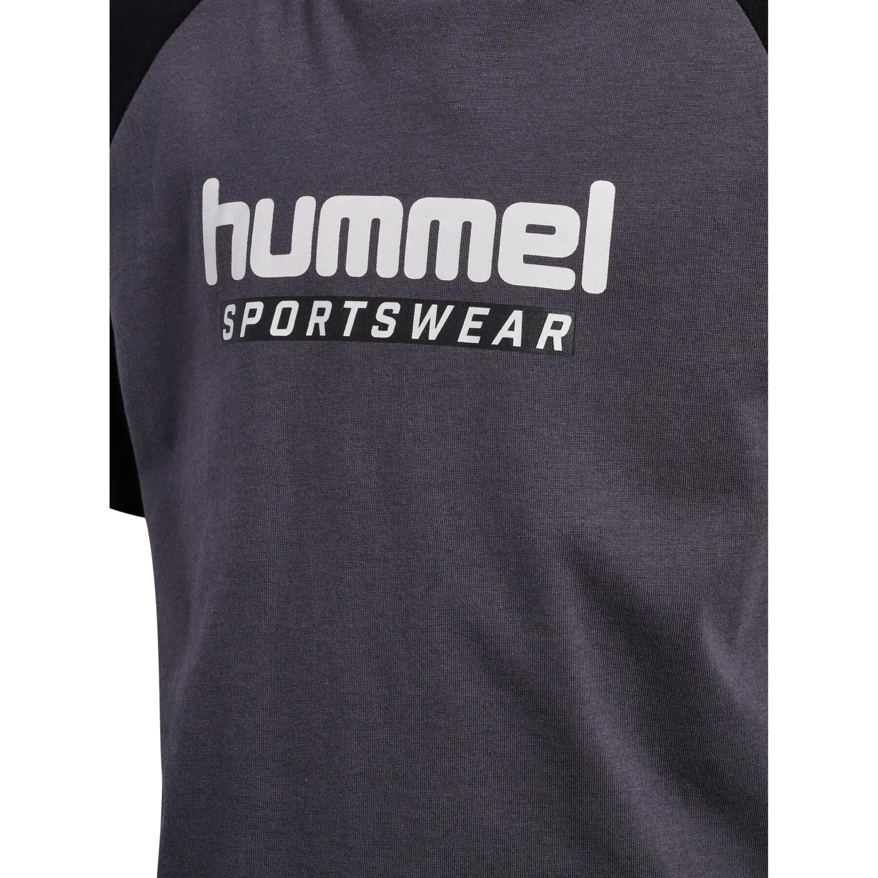 hummel T-shirt hmlJR LOGO S/S en coton bio – BLACK/EBONY 3/5