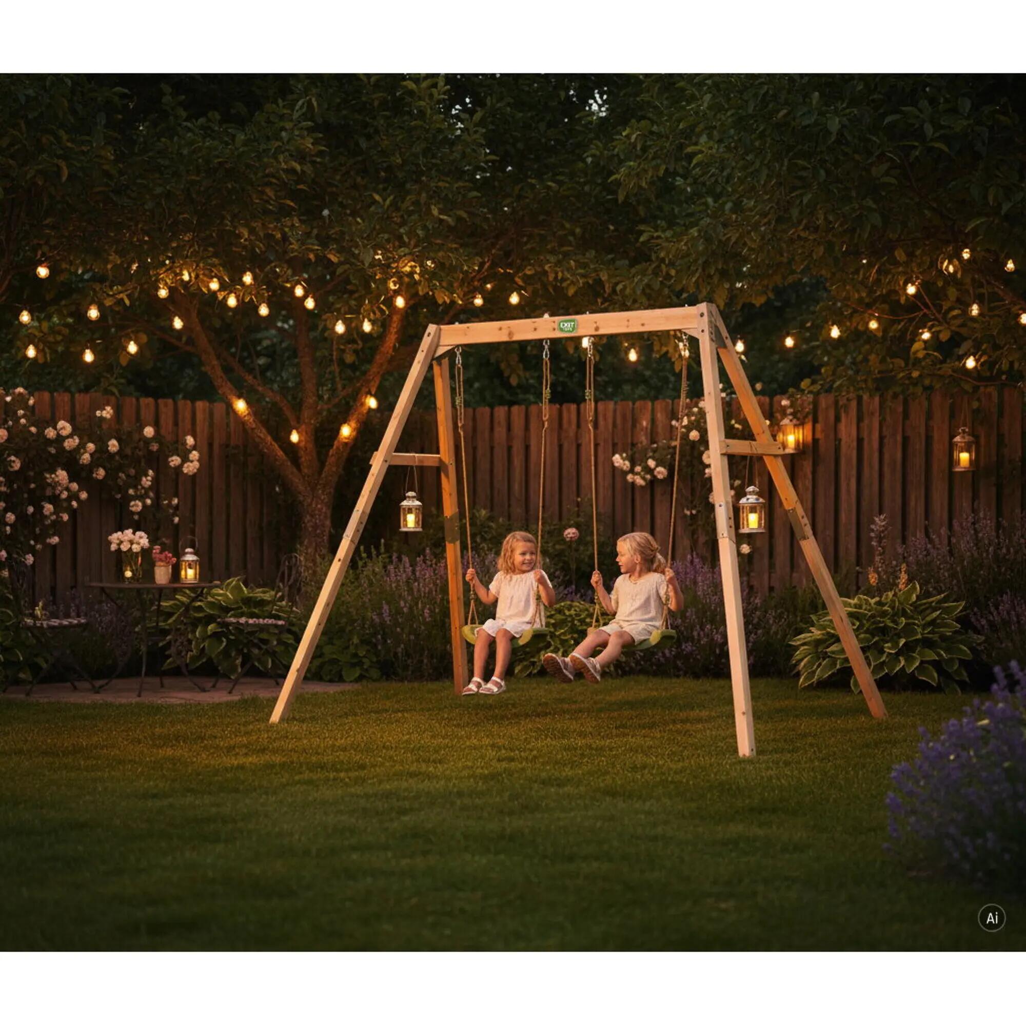 Balançoire double en bois Silvi 4/7
