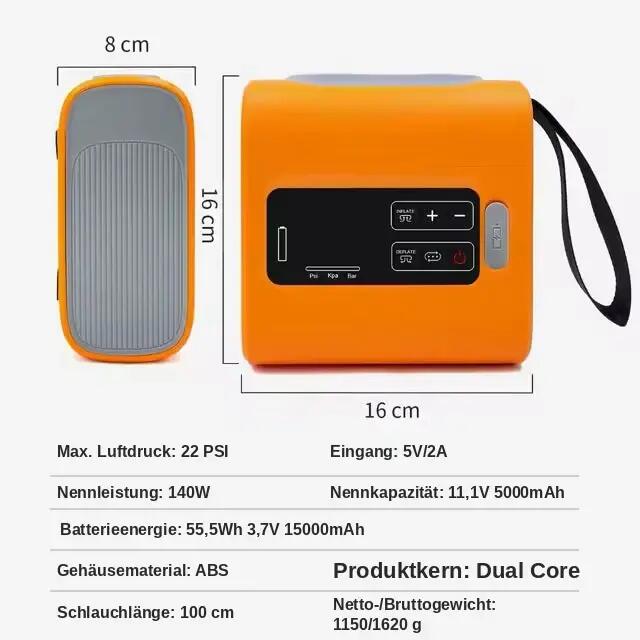 Coody 133P Lithium Electric Air Pump, Orange 6/7