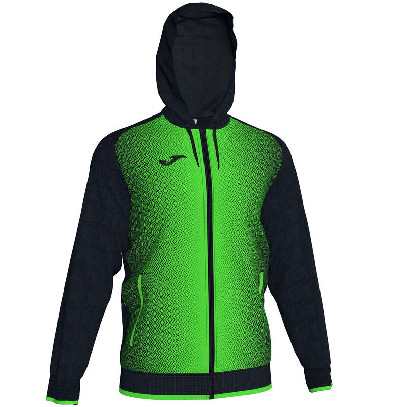 Veste à capuche Garçon Joma Supernova noir vert fluo