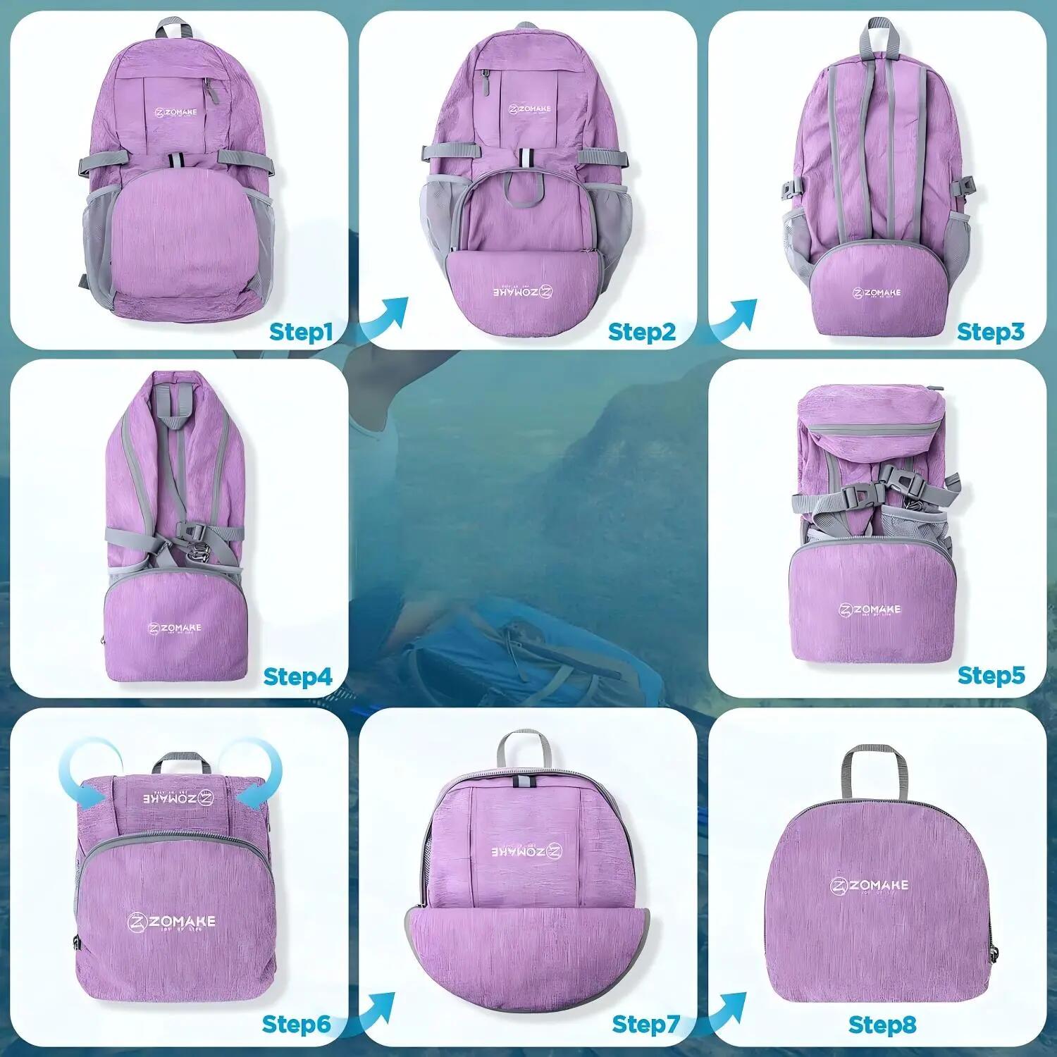 Mixte Randonnée Sac à dos pliable multi tailles ultraléger FoldAll 3/3