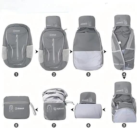 Mixte Randonnée Sac à dos pliable 20L ultraléger FoldGrey 3/3