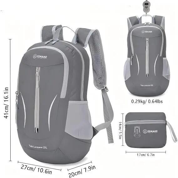 Mixte Randonnée Sac à dos pliable 20L ultraléger FoldGrey 2/3