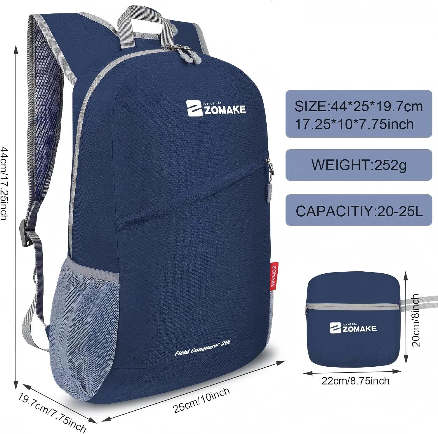 Mixte Randonnée Sac à dos pliable 20L ultraléger FoldNavy 2/3