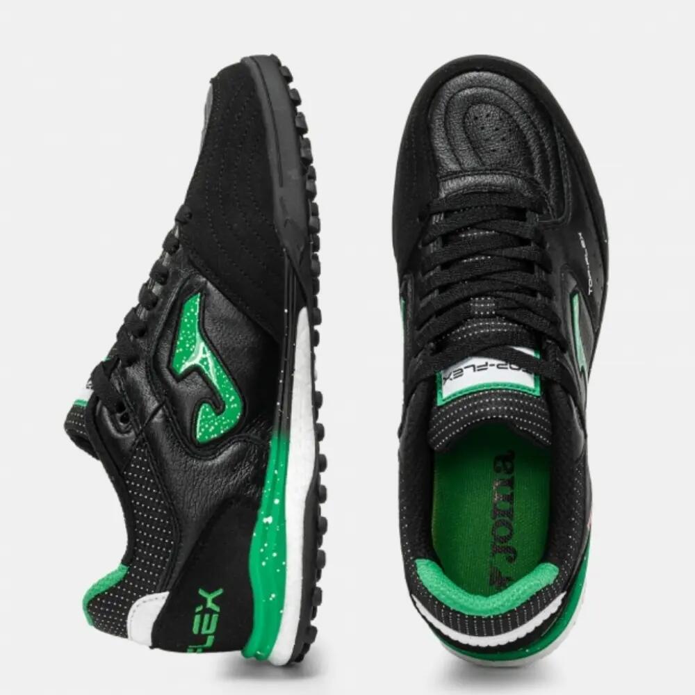 scarpa - calcio - uomo - pelle turf - Top Flex 2601 - nero/verde 3/5