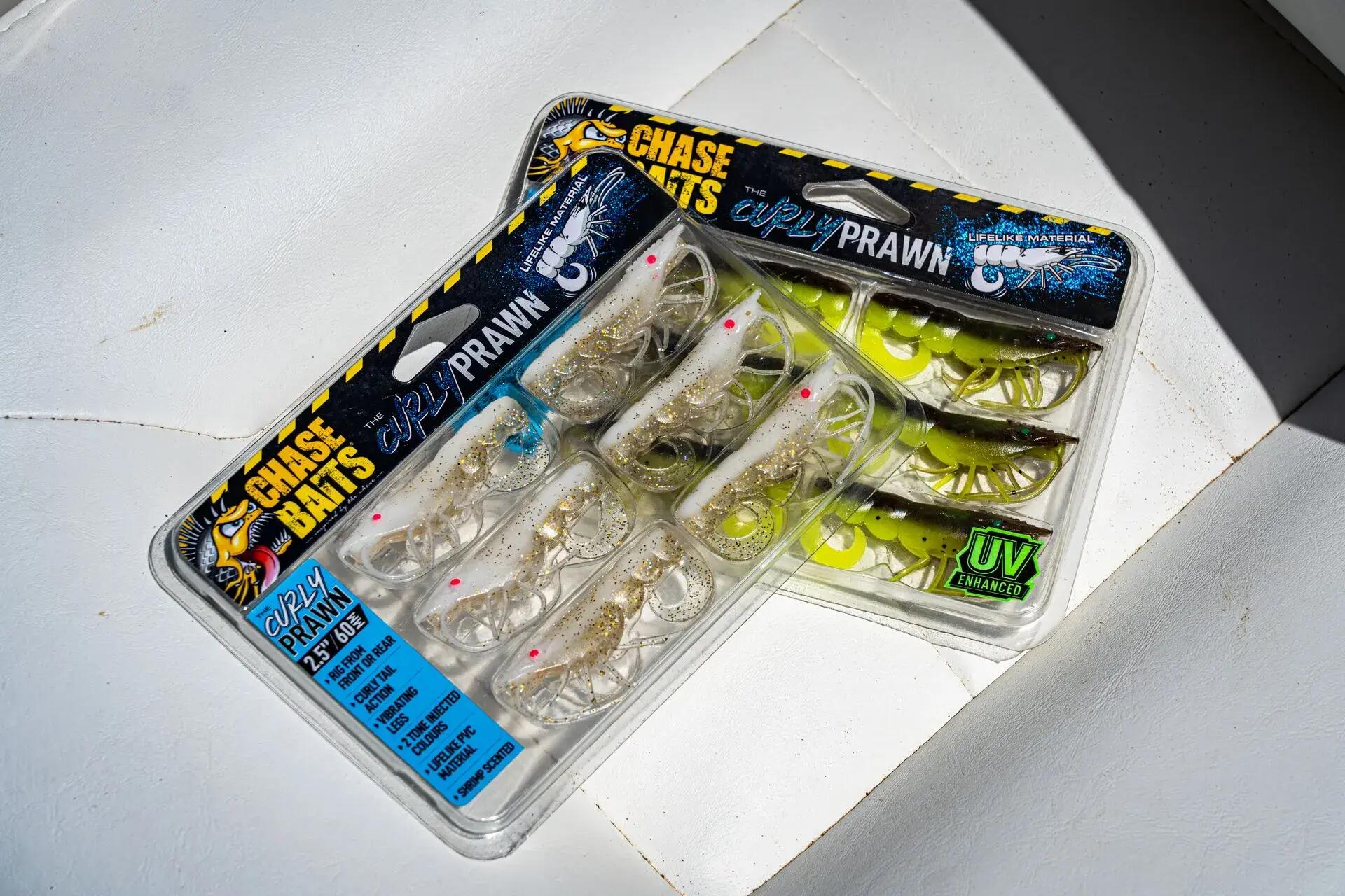 Softbaits - Chasebaits - Curly Prawn (9 cm, Milk Flash) 2/2