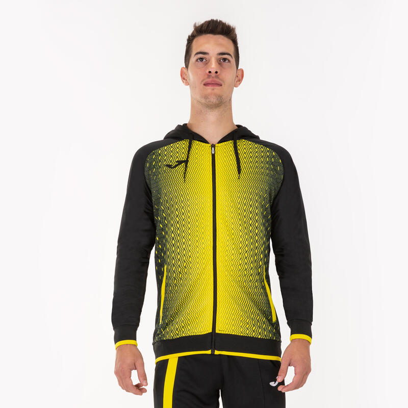 Veste à capuche Homme Joma Supernova noir jaune