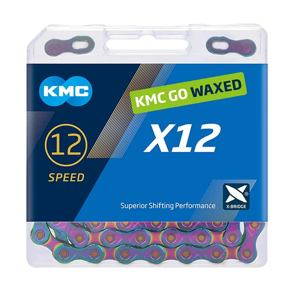 Catena KMC X12 Aurora blu 12 velocità 126 maglie 4/4