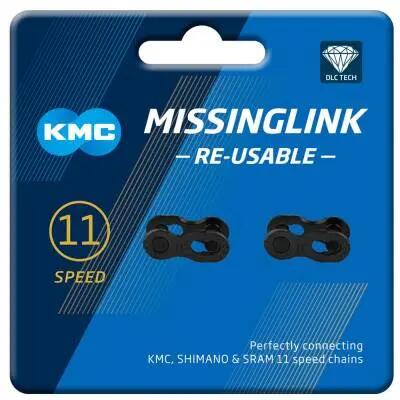 Lot de 2 Attaches Rapides KMC MissingLink CL555R DLC 11V Noir 1/7