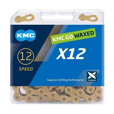 KMC 12-fach Fahrradkette 126L gewachst Ti-N Gold 3/7