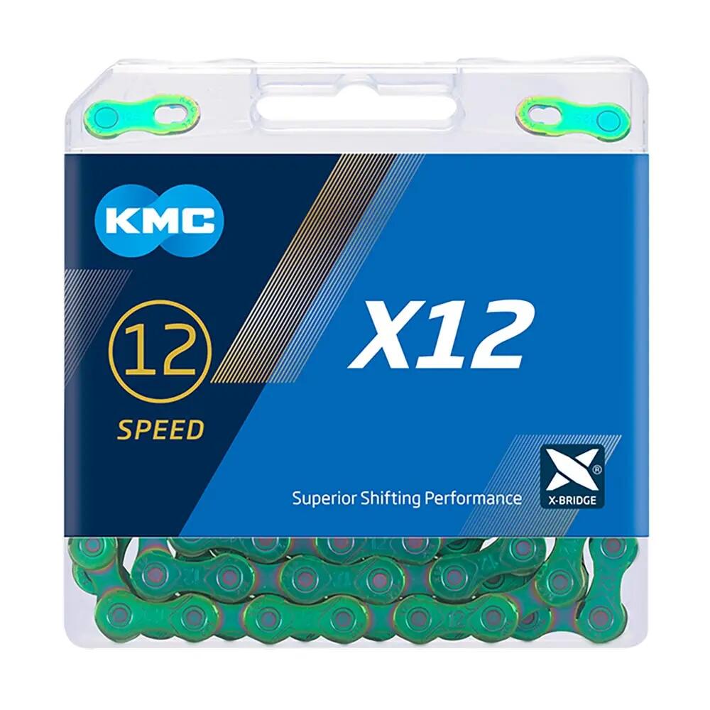 KMC Cadena X12 Encera 126 Enlaces - Verde Aurora 4/4