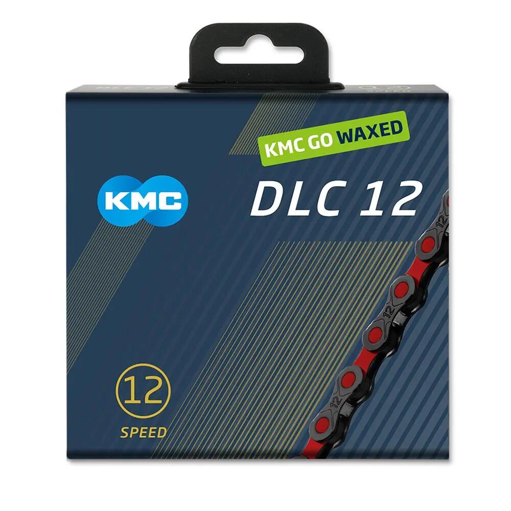 Chaîne KMC DLC12 Waxed 12V Noir Rouge 4/7