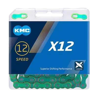 KMC Cadena X12 Encera 126 Enlaces - Verde Aurora 3/4