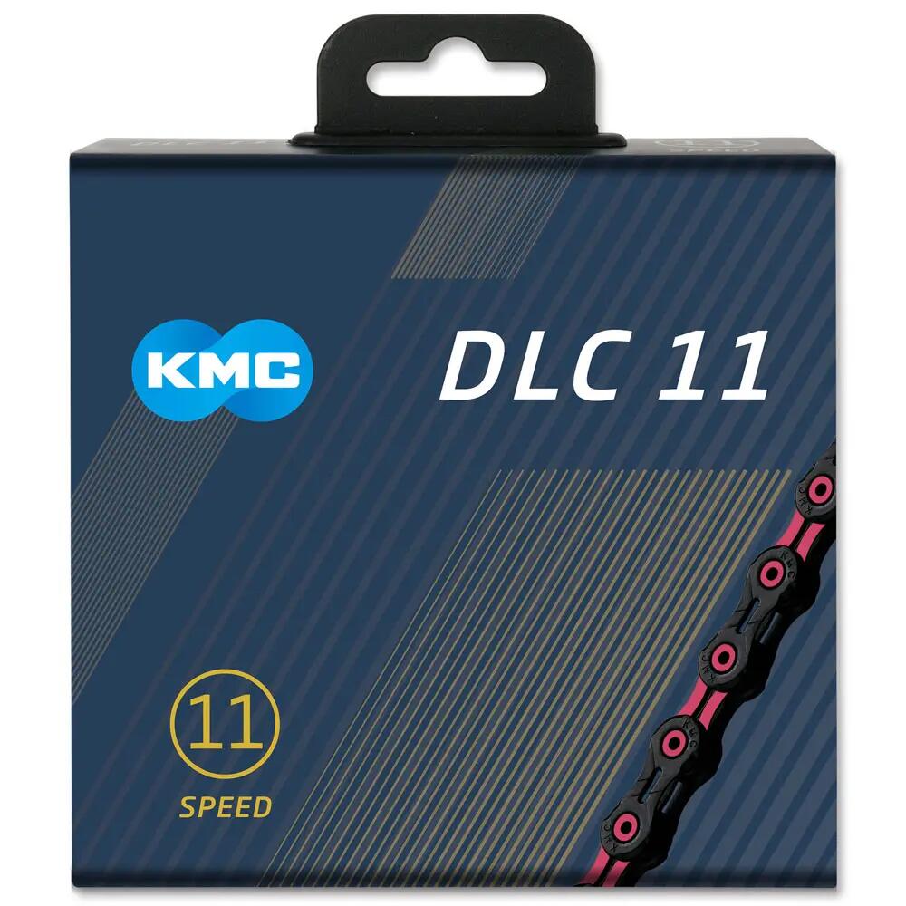 Chaîne KMC DLC 11 vitesses — 118 maillons, rose/noir 2/4