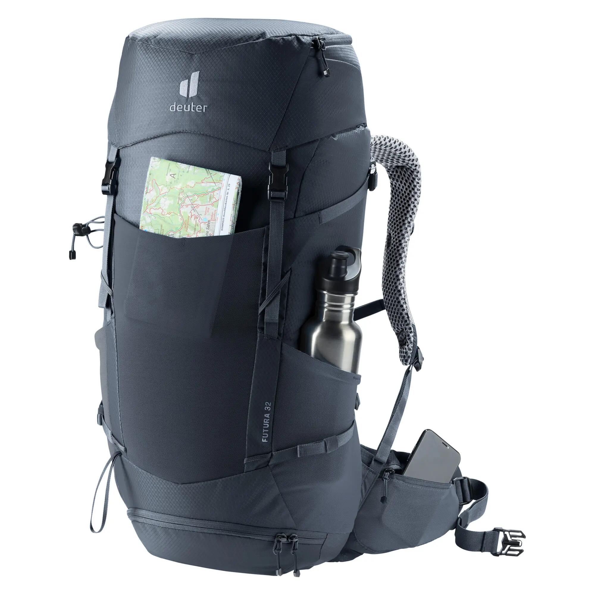 Sac à dos - randonnée - unisexe - léger, ventilé, Futura 32 - noir 14/15