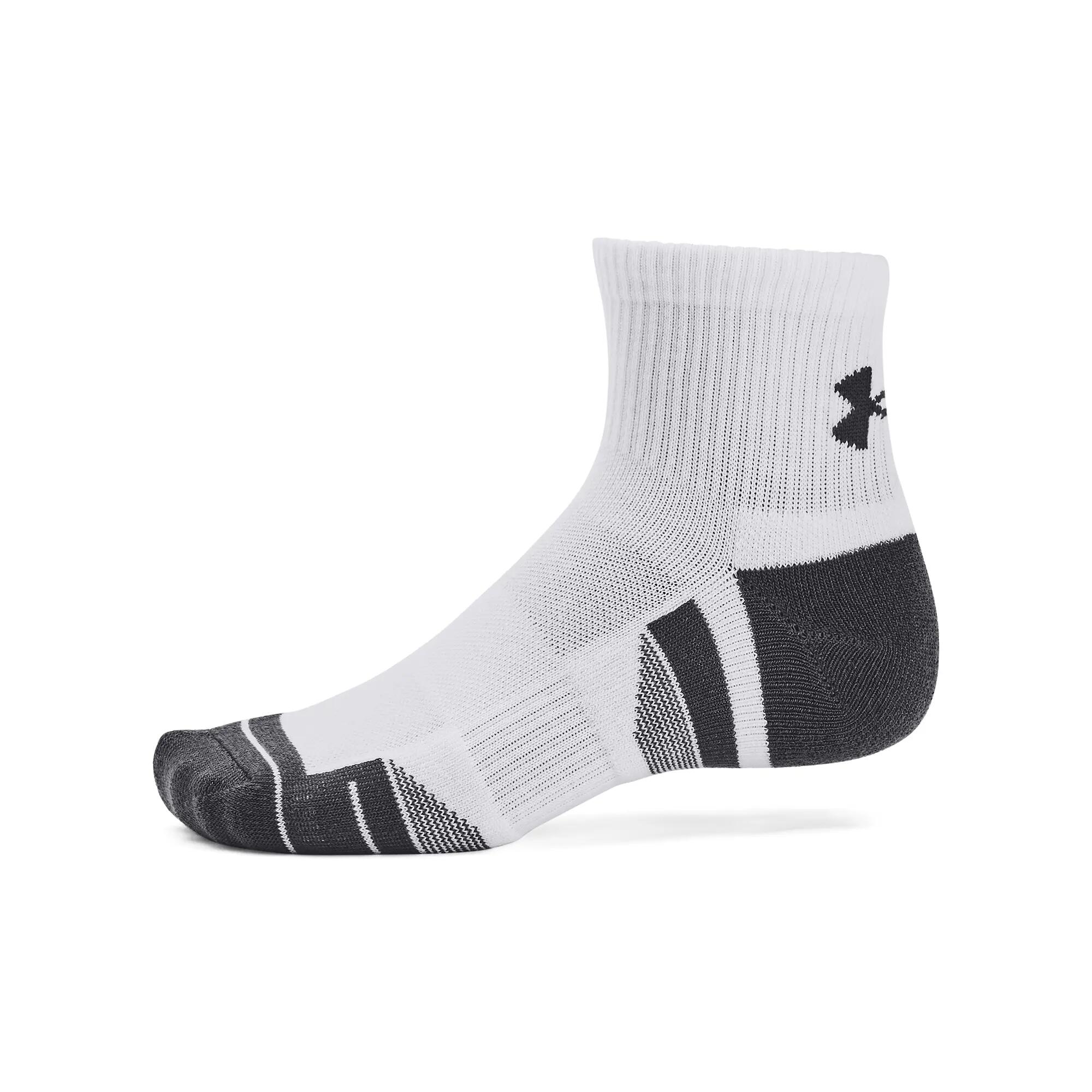 Chaussettes de sport Under Armour Performance Tech quarter Blanc 3 paires 4/5