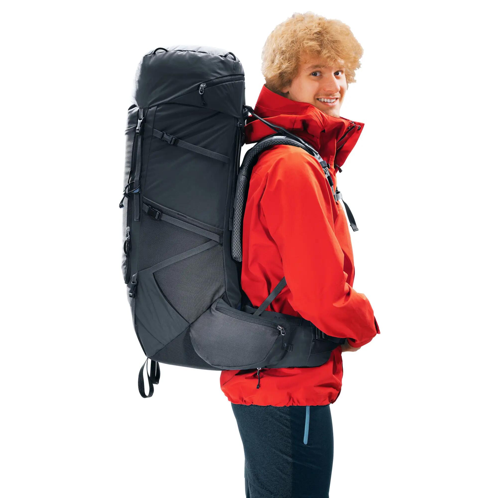 Trekking-Rucksack - verstellbar - aircontact 60+10 - schwarz 4/13