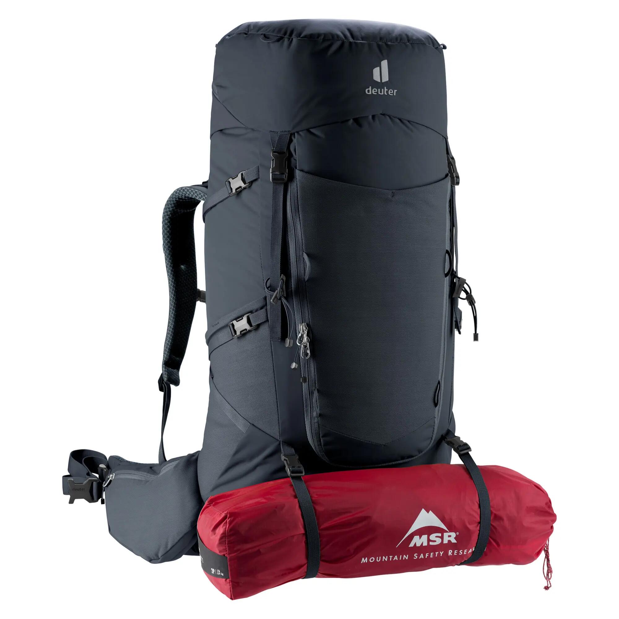 Trekking-Rucksack - verstellbar - aircontact 60+10 - schwarz 12/13