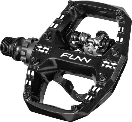 Paar Funn Clast Clip-In enkelzijdige SPD semi-automatische pedalen met kooien, z