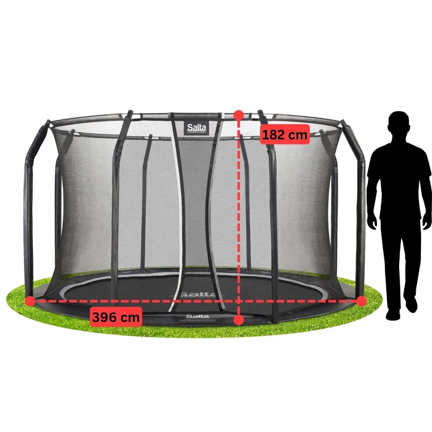 Trampoline-Royal Baseground-Ingegraven, veiligheidsnet-396 cm 4/8