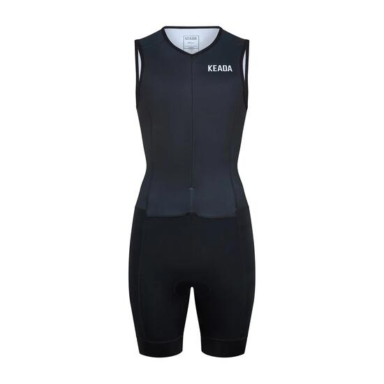 Essential Triathlonanzug Damen Ärmellos Schwarz