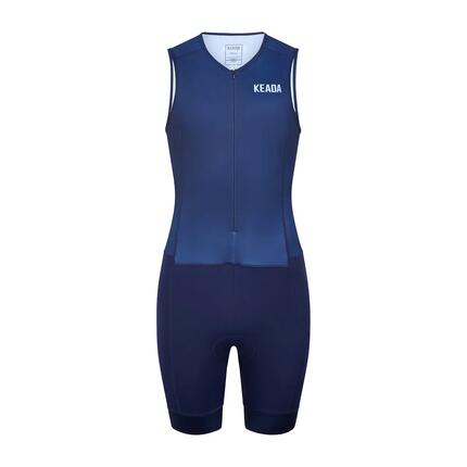 Essential Triathlonanzug Damen Ärmellos Marineblau