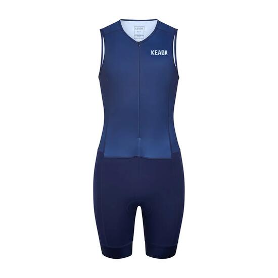 Essential Triathlonanzug Damen Ärmellos Marineblau