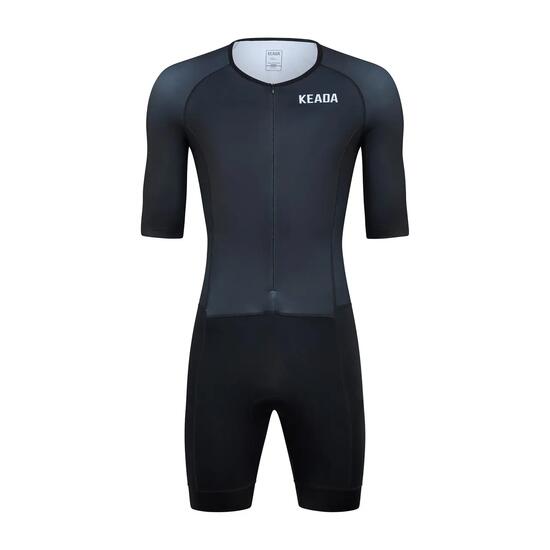 Essential Triathlonanzug Damen Kurzarm Schwarz