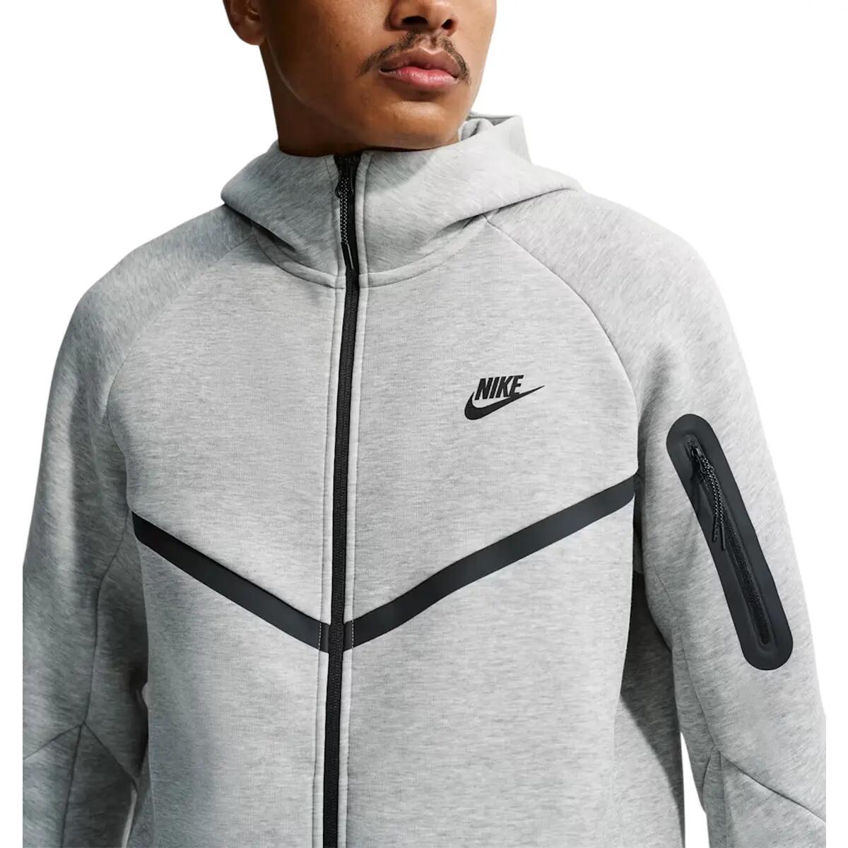 Felpa con cappuccio full zip uomo ( fleece) nike grigio 4/7