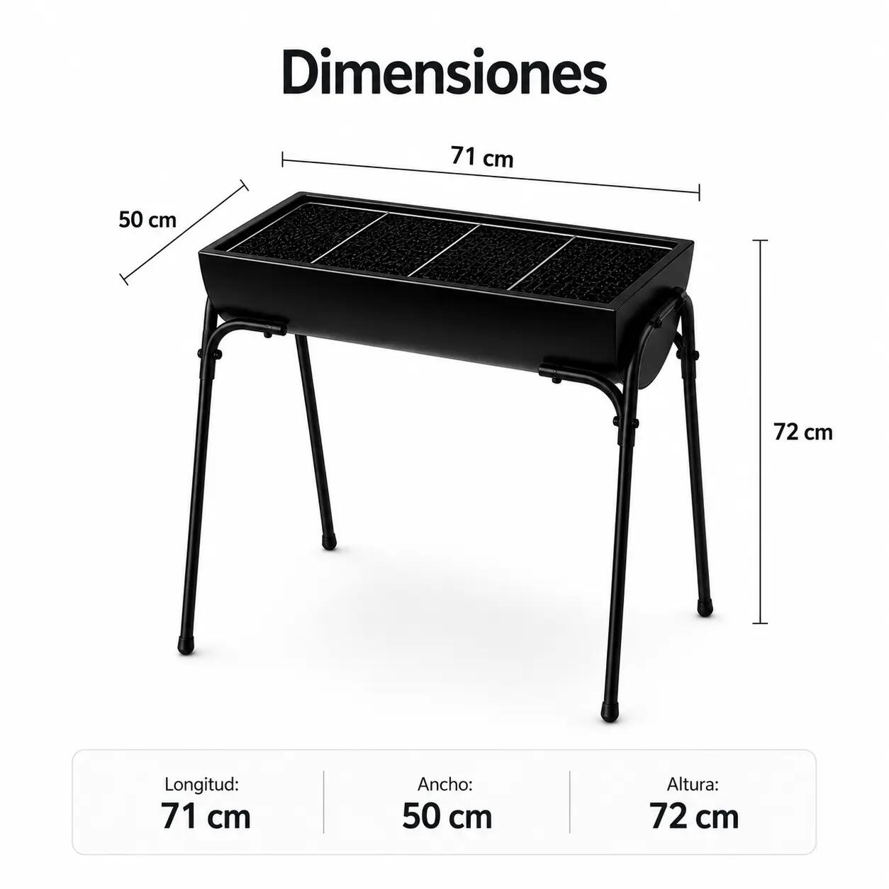 Barbecue portable au charbon extérieur avec grande grille 7/7