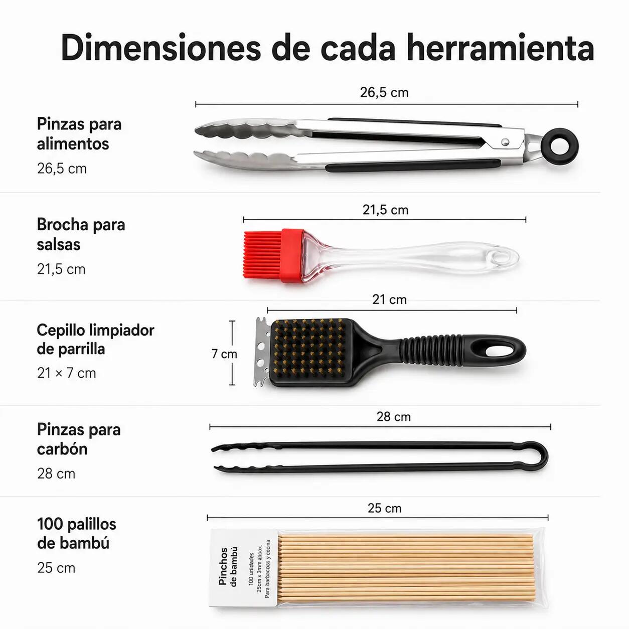 BBQ-Utensilien-Set 5-teilig aus Edelstahl 7/7