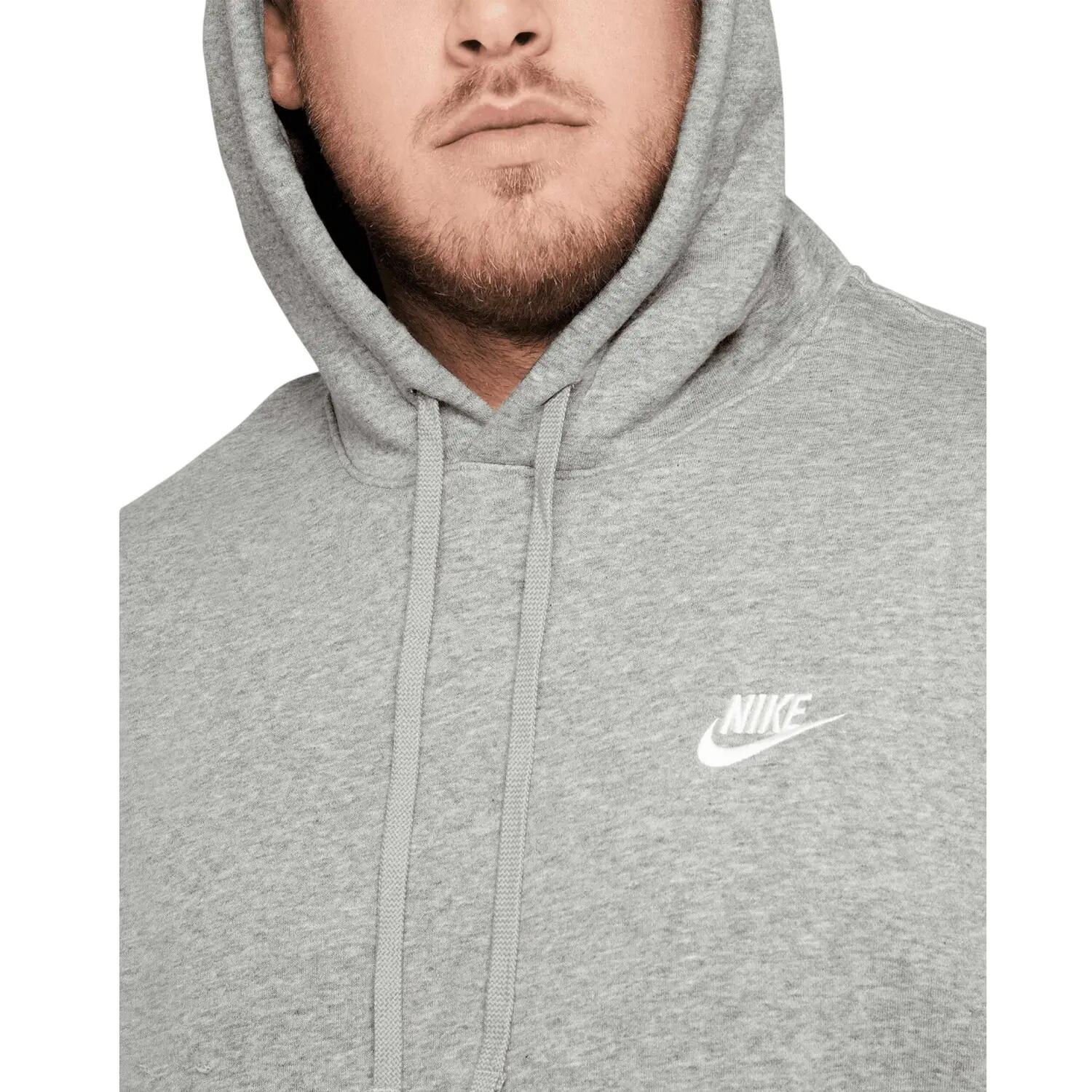 Sweat À Capuche SPORTSWEAR CLUB Adulte (Gris Foncé Chiné / Argenté Mat / Blanc) 3/5