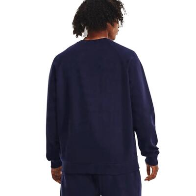 Heren fleece sweatshirt met ronde hals (zwart)